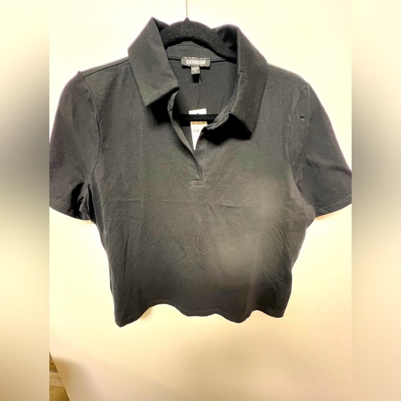 EXPRESS BLACK SHORT SLEEVE COTTON SHIRT. SIZE MEDIUM - Picture 1 of 5